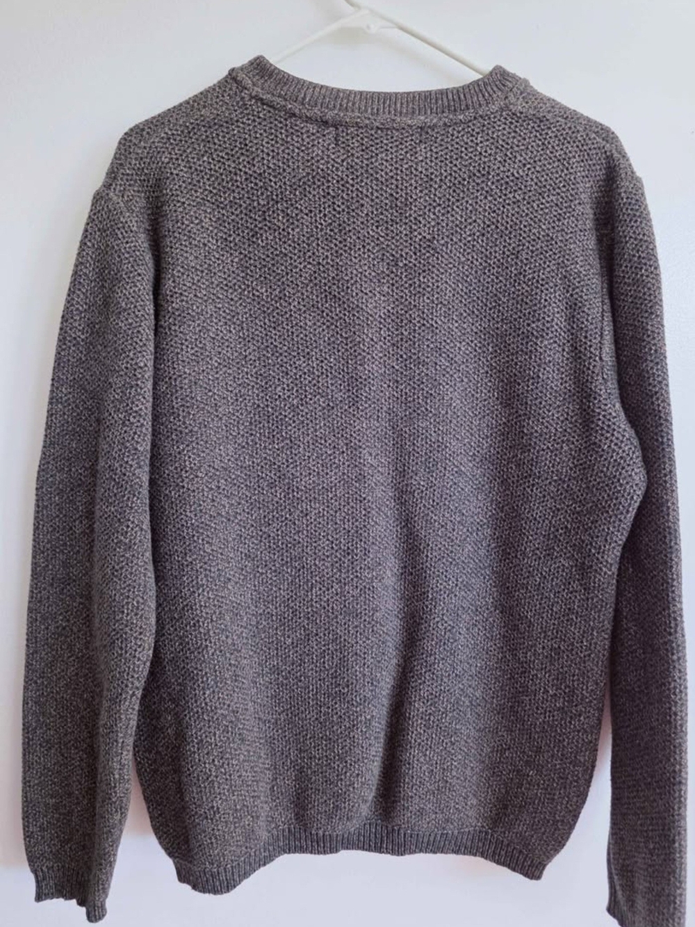 Oscar de la Renta Men's Charcoal Gray Crewneck Henley Sweater - Picture 3 of 4